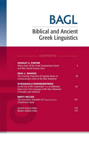 Biblical and Ancient Greek Linguistics, Volume 9 de Matthew Brook O'Donnell