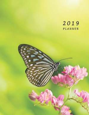 2019 Planner: Large Weekly and Monthly Planner with Coloring Pages (Butterfly) de Lisa Barron