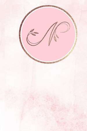 N: Monogram Journal Monogrammed with Personalized Rose Gold Letter 'n' de Moxie Bloom Paper Co