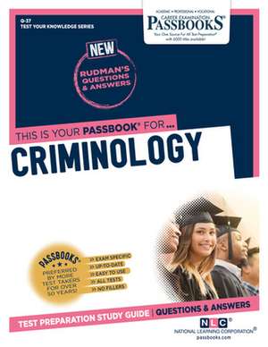 Criminology (Q-37): Passbooks Study Guide Volume 37 de National Learning Corporation