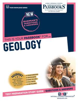 Geology (Q-62): Passbooks Study Guide Volume 62 de National Learning Corporation