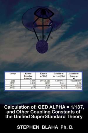 Calculation of QED &#945; = 1/137, and Other Coupling Constants of the Unified SuperStandard Theory de Stephen Blaha