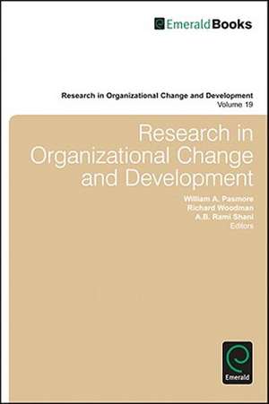 Research in Organizational Change and Development de William A. Pasmore