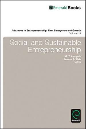 Social and Sustainable Entrepreneurship de G. Thomas Lumpkin