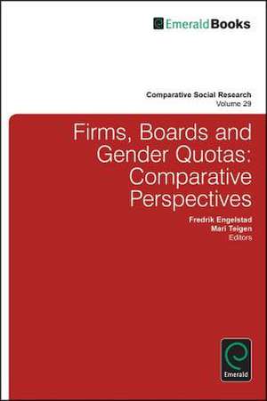 Firms, Boards and Gender Quotas – Comparative Perspectives de Mari Teigen