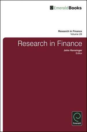 Research in Finance de John W. Kensinger