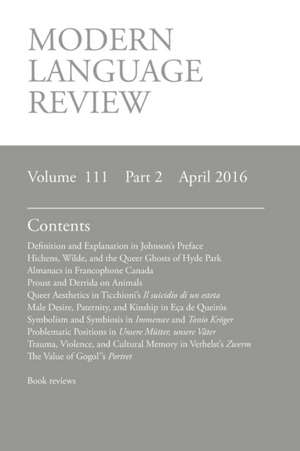 Modern Language Review (111: 2) April 2016 de D. F. Connon