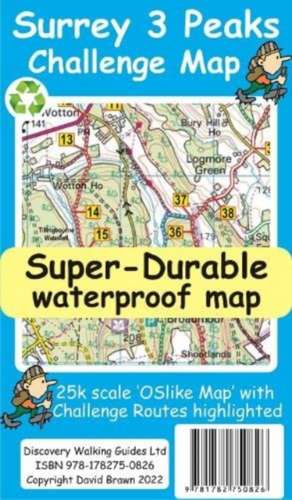 Brawn, D: Surrey 3 Peaks Challenge Map and Guide