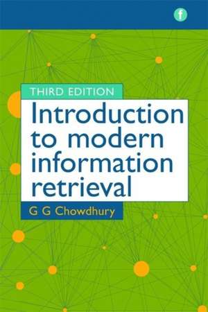 Introduction to Modern Information Retrieval de G. G. Chowdhury