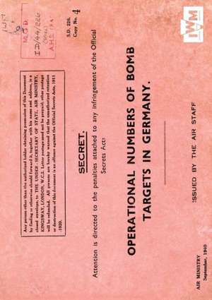 Operational Numbers of Bomb Targets in Germany Air Ministry 1940 de A. I. 9. Air Ministry