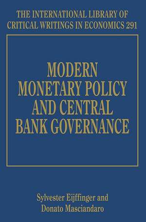 Modern Monetary Policy and Central Bank Governance de Sylvester Eijffinger