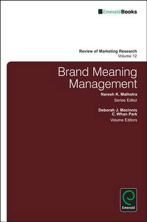 Brand Meaning Management de Naresh K. Malhotra