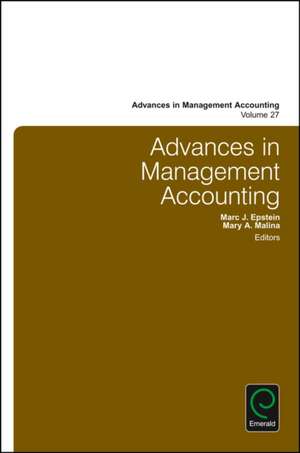 Advances in Management Accounting de Marc J. Epstein