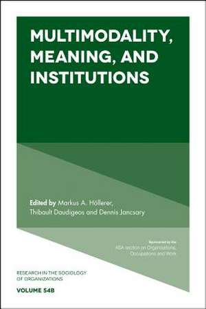 Multimodality, Meaning, and Institutions de Markus A. Höllerer