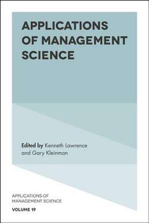 Applications of Management Science de Kenneth D. Lawrence