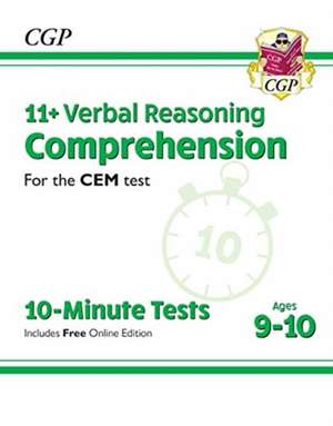 New 11+ CEM 10-Minute Tests: Comprehension - Ages 9-10 (with Online Edition): superb eleven plus preparation from the revision experts de CGP Books