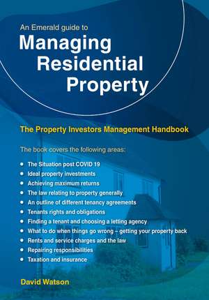 The Property Investors Management Handbook - Managing Residentia l Property de David Watson