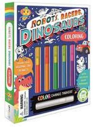 Robots, Racers, Dinosaurs Coloring Set: With Color-Changing Markers de Igloobooks