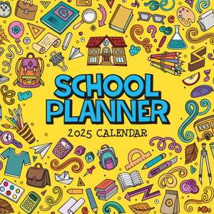 School Planner 2025 Square Wall Calendar de Red Robin