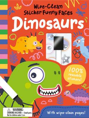 Wipe-Clean Sticker Funny Faces Dinosaurs de Rob Abbott