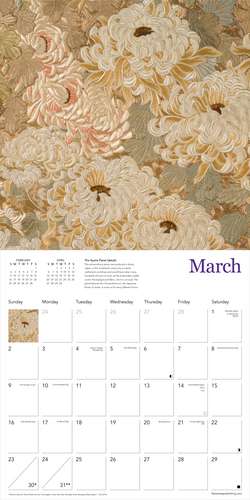 Royal School of Needlework Wall Calendar 2025 (Art Calendar) de Flame Tree Studio