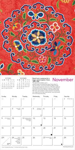 V&A: Chinese Textiles Mini Wall Calendar 2025 (Art Calendar) de Flame Tree Studio