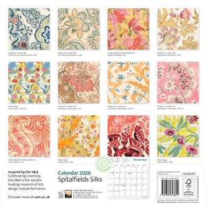 V&A: Spitalfields Silks Wall Calendar 2026 (Art Calendar) de Flame Tree Studio