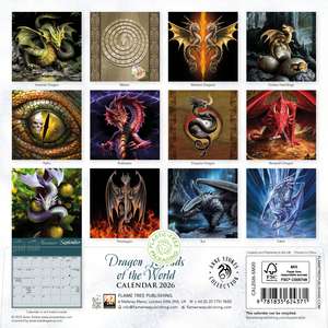 Anne Stokes: Dragon Legends of the World Mini Wall calendar 2026 (Art Calendar) de Flame Tree Studio