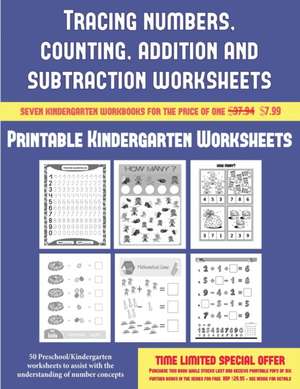 Printable Kindergarten Worksheets (Tracing numbers, counting, addition and subtraction) de James Manning