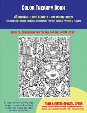 Color Therapy Book (40 Complex and Intricate Coloring Pages) de James Manning