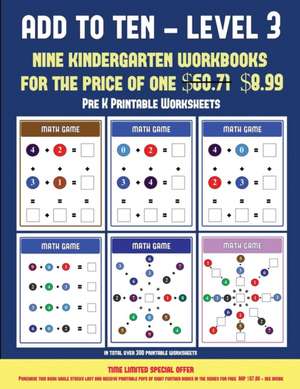 Pre K Printable Worksheets (Add to Ten - Level 3) de James Manning