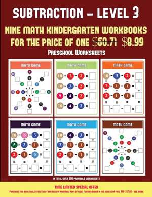 Preschool Worksheets (Kindergarten Subtraction/Taking Away Level 3) de James Manning