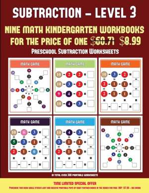 Preschool Subtraction Worksheets (Kindergarten Subtraction/Taking Away Level 3) de James Manning