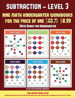 Math Books for Kindergarten (Kindergarten Subtraction/Taking Away Level 3) de James Manning