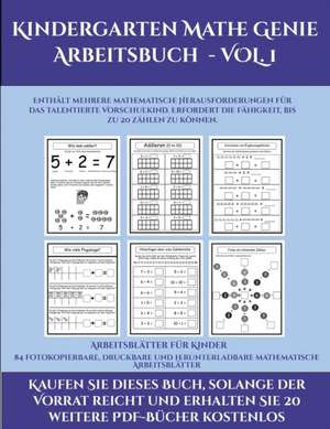 Arbeitsblätter für Kinder (Kindergarten Mathe Genie Arbeitsbuch de Jessica Windham