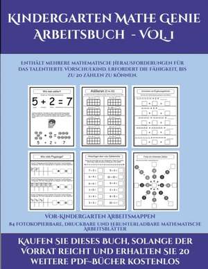 Vor-Kindergarten Arbeitsmappen (Kindergarten Mathe Genie Arbeitsbuch - VOL. 1) de Jessica Windham