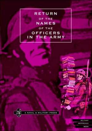 Return of the Names of the Officers in the Army Who Receive Pensions for the Loss of Limbs, or for Wounds Etc. de Naval & Military Press