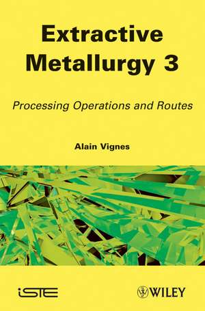 Extractive Metallurgy 3 de Alain Vignes