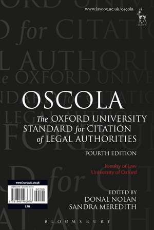 OSCOLA: The Oxford University Standard for Citation of Legal Authorities de Donal Nolan