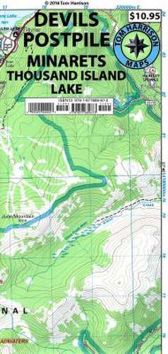 Devils Postpile Minarets Trail Map de Tom Harrison