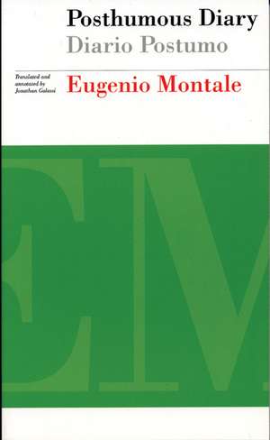 Posthumous Diary (diario Postumo) de Eugenio Montale