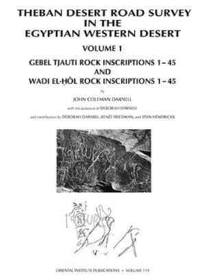 Theban Desert Road Survey in the Egyptian Western Desert, Volume 1: Gebel Tjauti Rock Inscriptions 1-45 and Wadi El-Hol Rock Inscriptions 1-45 de J. C. Darnell