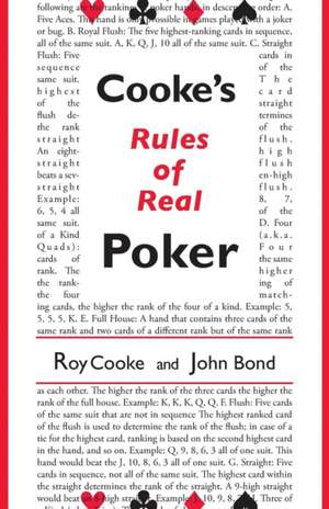 Cooke's Rules of Real Poker de Roy Cooke