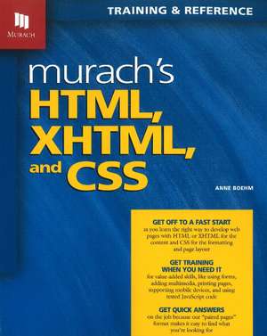Murach's HTML, XHTML & CSS de Anne Boehm