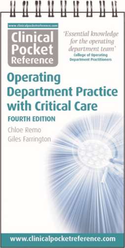 Clinical Pocket Reference Operating Department Practice de Chloe Remo