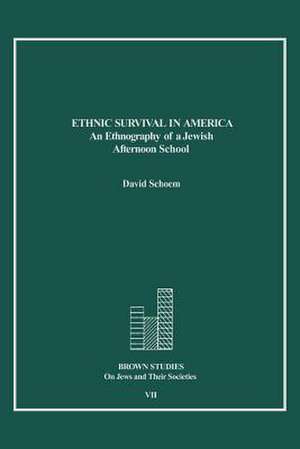 Ethnic Survival in America de David Schoem