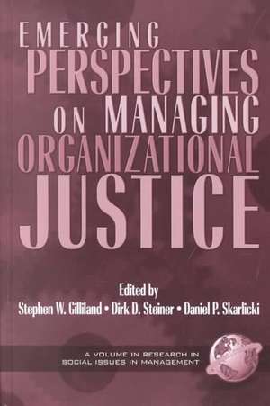 Emerging Perspectives on Managing Organizational Justice de Stephen Gilliland