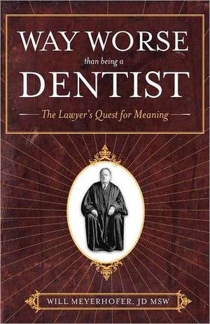 Way Worse Than Being a Dentist: The Lawyer's Quest for Meaning de Jd Msw Will Meyerhofer