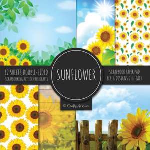 Sunflower Scrapbook Paper Pad 8x8 Scrapbooking Kit for Papercrafts, Cardmaking, Printmaking, DIY Crafts, Botanical Themed, Designs, Borders, Backgrounds, Patterns de Crafty As Ever