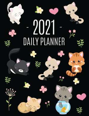 Cats Daily Planner 2021 de Happy Oak Tree Journals